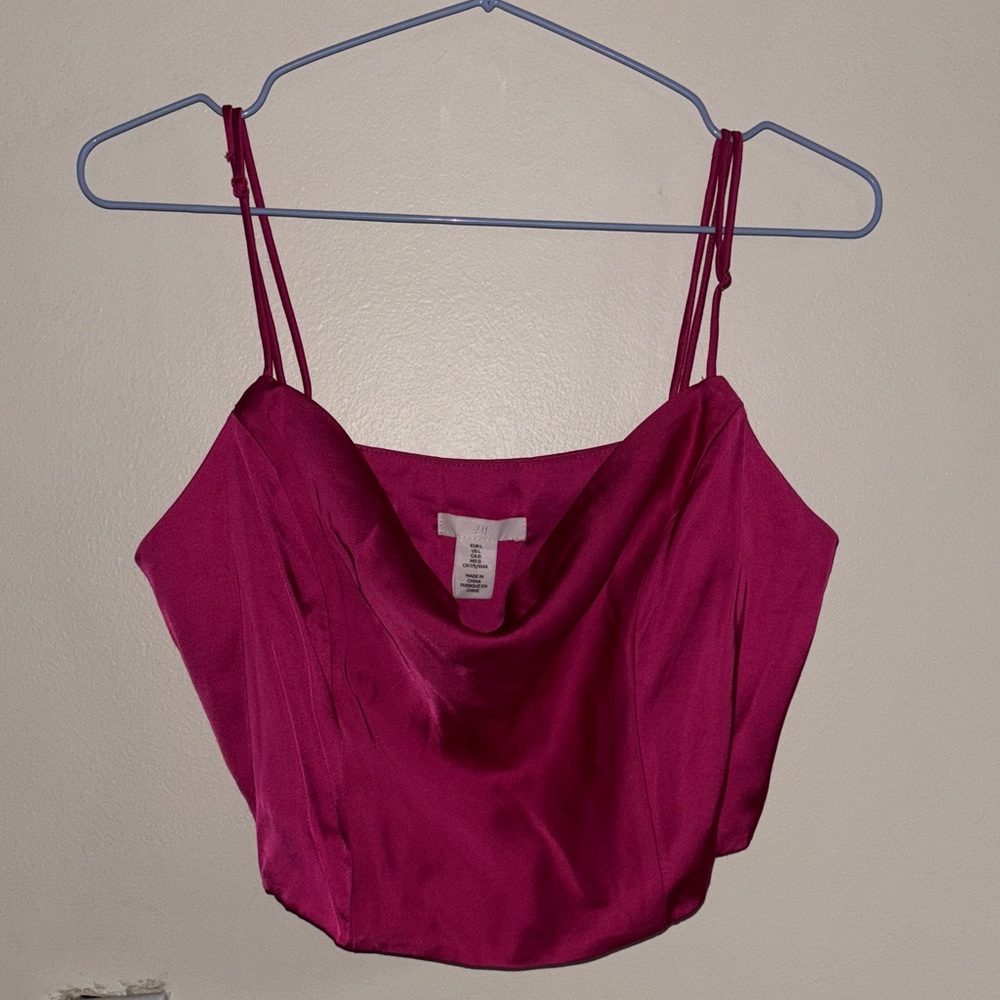 H&M Fuchsia Satin Camisole